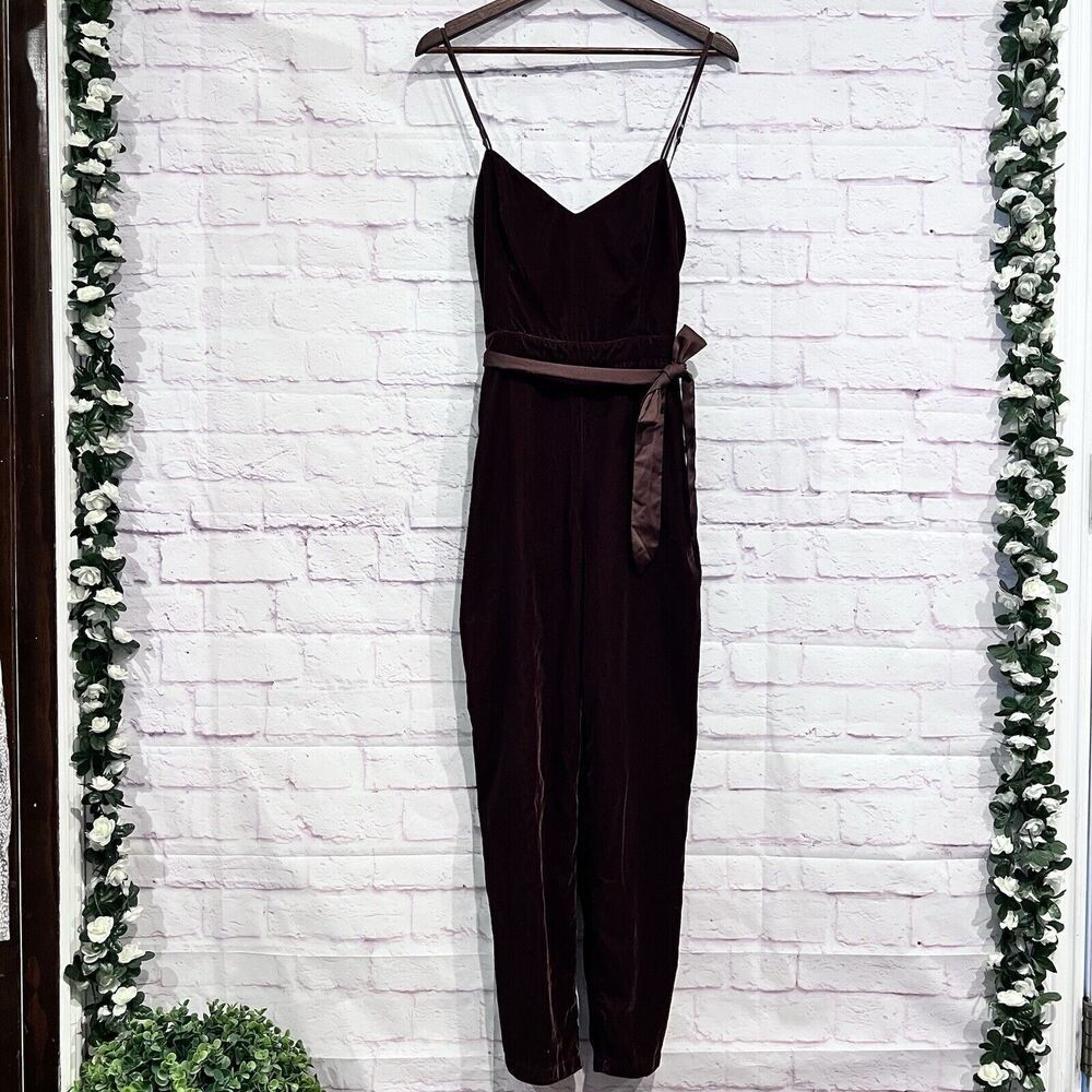 Abercrombie & Fitch Velvet Jumpsuit Romper Chocolate Brown Size Small